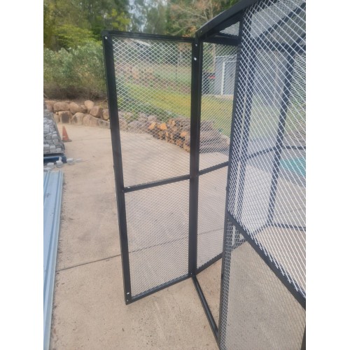 Image showcasing White or Black Large Bird Aviary Pet Cage Mesh Door Entry Aluminium ...
